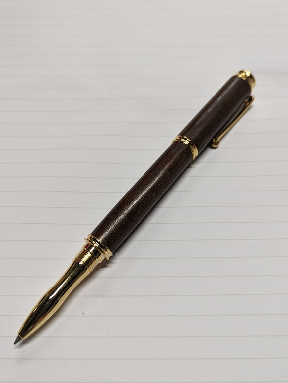 Virage Rollerball Pen (African Mahogany with Gold Finish)