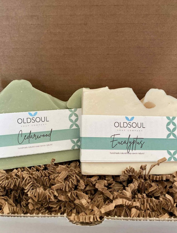 Winter White & Green Soap Gift Box