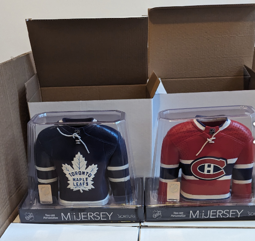 Carton of 4-Toronto & 4 Montreal Mini Jersey
