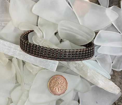 Bracelets and Bangles Collection Woven Copper Cuff 5x5