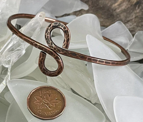 Bracelets and Bangles Collection Planished Copper Infinity Bangle