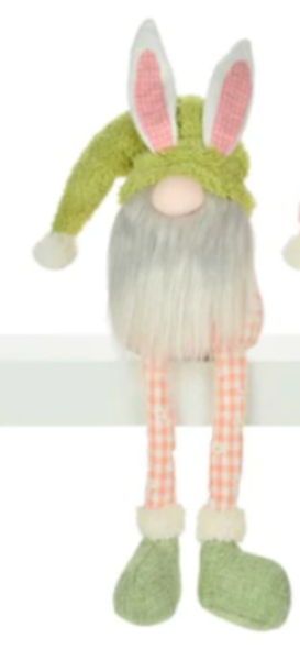 Bunny Gnome with Dangly Legs -Green Hat