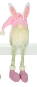 Bunny Gnome with Dangly Legs -Pink Hat