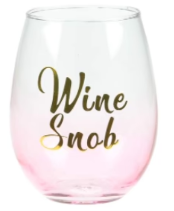 Gold and Pink Wine Glass Tumbler -Wine Snob