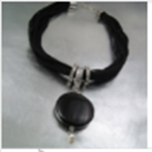 Onyx Necklace  Black / Silver Colour