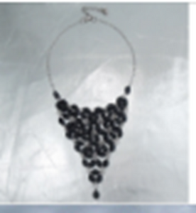 Black Crystal Bib Necklace