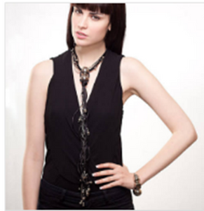 Midnight Express Necklace  Black/Silver Colour