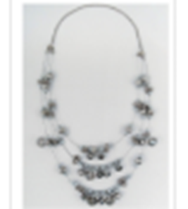 Quasar Layered Necklace  Clear Crystals/ Silver Colour