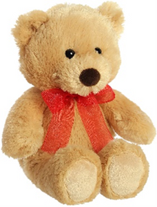 Teddy Bear with Ribbon  -27cm -Brown