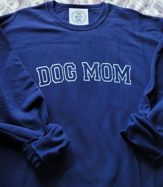 Dog Mom- Navy Crewneck Sweater  XLarge