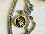 Mermaids Crest Necklace Pendant Brass