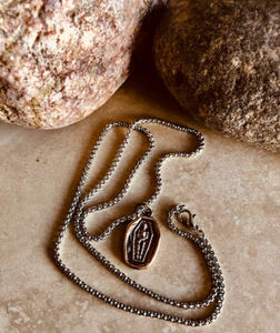 Memento Mori Skeleton Bronze Necklace Pendant