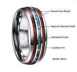 Tungsten Carbide Ring Abalone Shell