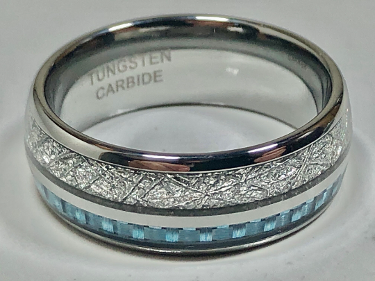 Tungsten Carbide Ring. Silver Band