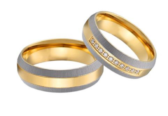 Couples Rings Beveled Titanium