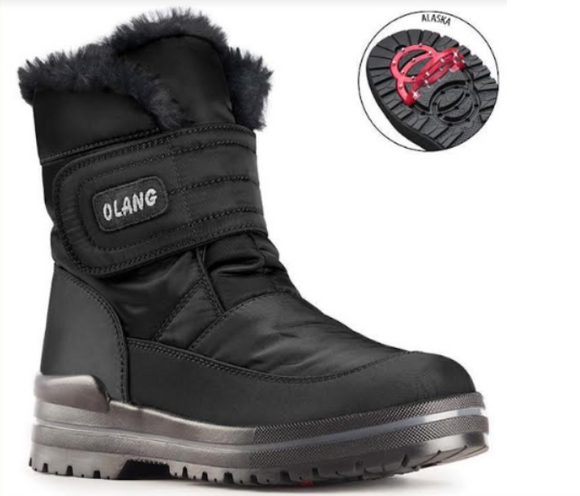 Winter Boots from Olang Canada  all Waterproof  Luna Black with Velcro Closure  Size 41