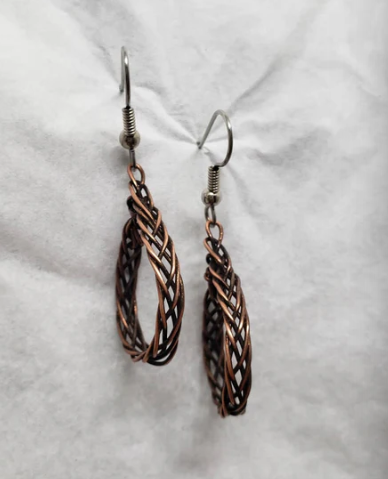 Earrings and Ear Cuffs Collections Fancy Copper Celtic Braided Hoop Earrings