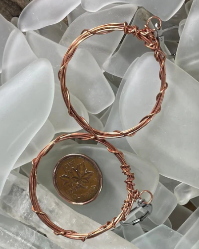 Earrings and Ear Cuffs Collections Reclaimed Copper Hoop Earrings