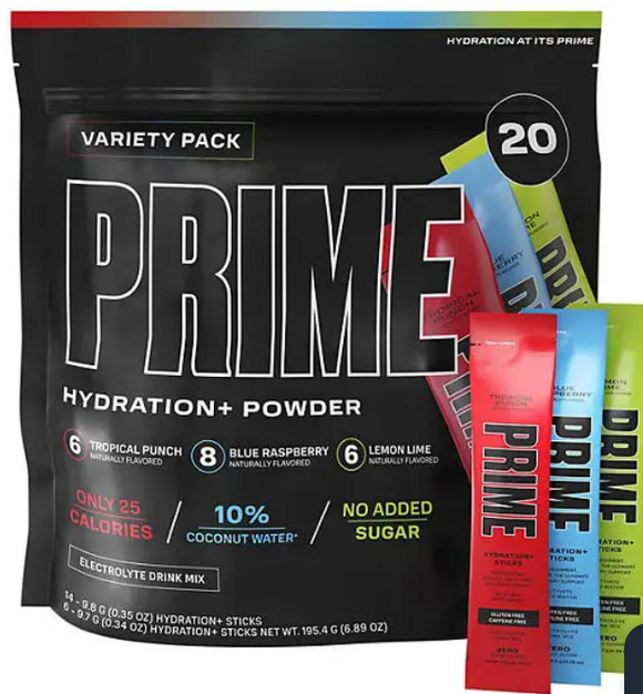 Prime Hydration+ Electrolyte Powder Mix Sticks