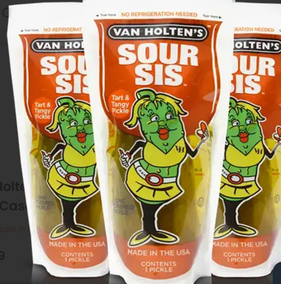 Van Holten's Sour Sis Tart & Tangy Pickles in a pouch