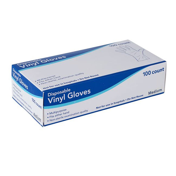 Clear Disposable Vinyl Gloves  Medium -  Sold by Case of 1,000 Gloves