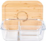 Life Without Waste Divided Glass Lunch Container -Large 3-Compartment (1250 ML)