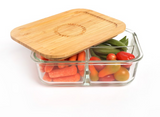 Life Without Waste Divided Glass Lunch Container -Large 3-Compartment (1250 ML)