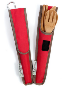 To Go Ware RePETe Bamboo Utensil Set - Cayenne (Red)