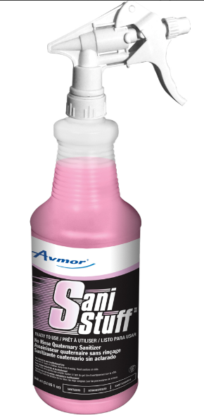 Avmor Sani Stuff Ready to Use No Rinse Quaternary Sanitizer  (Skid of 576 Units)