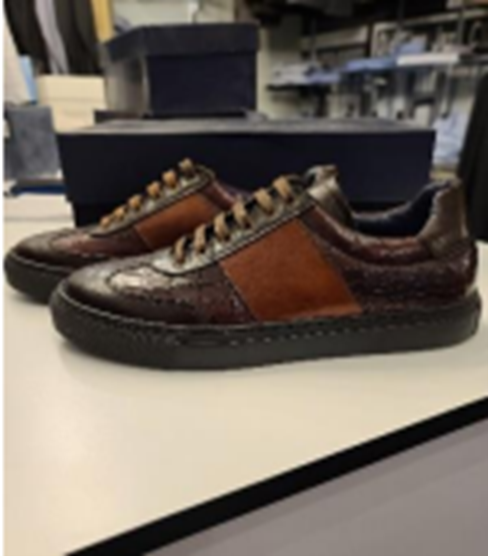 I Sarti Platinum Line Leather Men’s Shoe I Sarti Sneaker Brown/Burgandy Sizes: 41 (8)