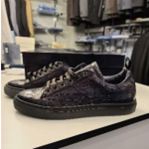I Sarti Platinum Line Leather Men’s Shoe I Sarti Sneaker Navy Sizes: 41 (8)