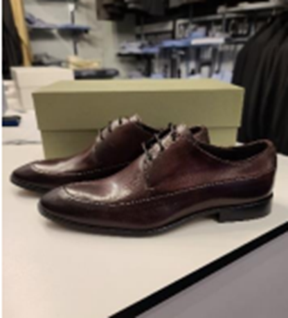 Di Franco Line Leather Men’s Shoe Crust Bordo (Burgandy) Size 45 (11.5)
