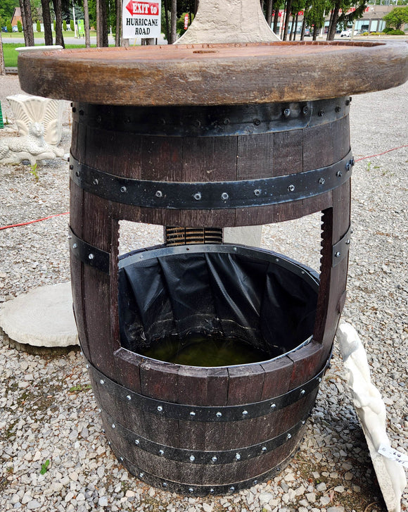 Concrete Tabletop on Wooden Barrel