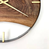 21” BLACK WALNUT LIVE EDGE WOOD CLOCK