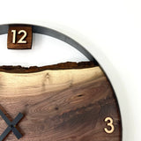 21” BLACK WALNUT LIVE EDGE WOOD CLOCK