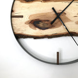 25” HICKORY LIVE EDGE WOOD CLOCK FT. COSMIC EPOXY INLAY