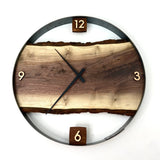 21” BLACK WALNUT LIVE EDGE WOOD CLOCK