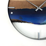 21” NORTHERN LIGHTS LIVE EDGE BLACK WALNUT WOOD WALL CLOCK