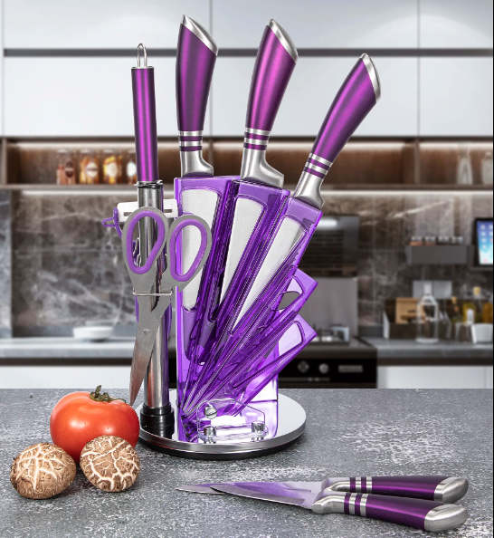9 Pc Knife Set by Kitchen King  -Purple