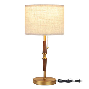 EDISHINE 21.6'' Table Lamp with Rubber Wood Pole-HLTL05P