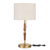 EDISHINE 21.6'' Table Lamp with Rubber Wood Pole-HLTL05P