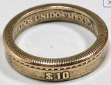 Mexico 10 Pesos B--Metal Coin Ring