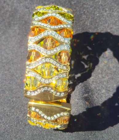 Multicolor Swarovski Crystal Bracelet (Gold)