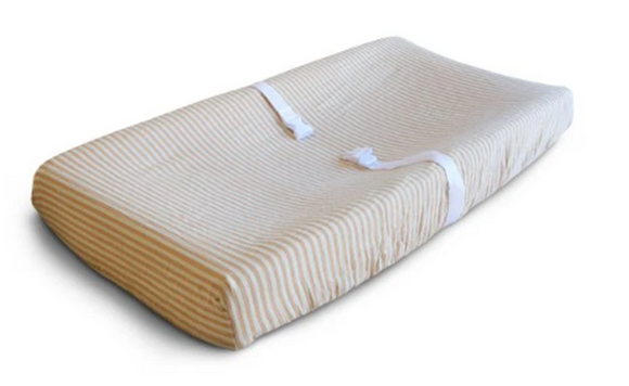 Extra Soft Muslin Changing Pad Cover - Natural Stripes