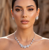Swarovski Crystal Floral Necklace & Earring Set
