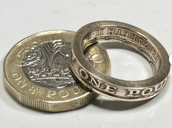 British One Pound Bi-Metal Coin Ring