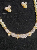 Gold-Plated Pearl & Crystal Jewelry Set