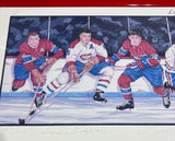 One-Of-A-Kind Prototype Les Canadiens Framed 18”x36” Lithograph Signed by 7 Habs Hall of Famers