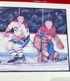 One-Of-A-Kind Prototype Les Canadiens Framed 18”x36” Lithograph Signed by 7 Habs Hall of Famers