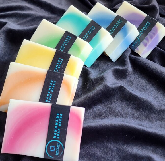 Rainbow Series : Ombre - Icy Forest- Collection of 7 Soaps